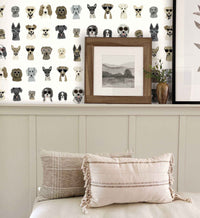 Tracy & Co Dog Days Peel & Stick Wallpaper - Grey