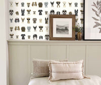 Tracy & Co Dog Days Peel & Stick Wallpaper Sample - Grey