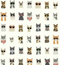 Tracy & Co Cool Cats Peel & Stick Wallpaper - White Multi