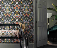 Tracy & Co Bramble Garden Peel & Stick Wallpaper Sample - Black