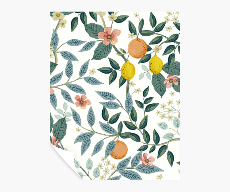 Tracy & Co Citrus Grove Peel & Stick Wallpaper Sample - White