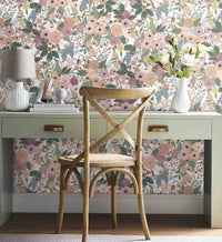 Tracy & Co Garden Party Peel & Stick Wallpaper - Blush Multi