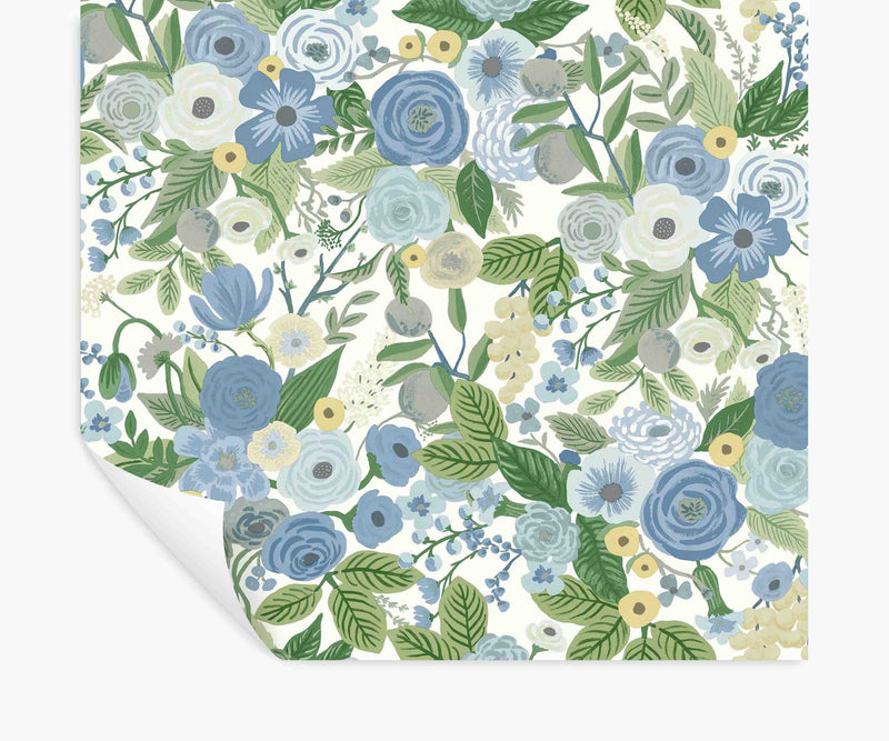 Tracy & Co Garden Party Peel & Stick Wallpaper - Blue & Green