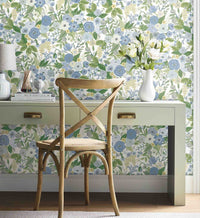 Tracy & Co Garden Party Peel & Stick Wallpaper - Blue & Green