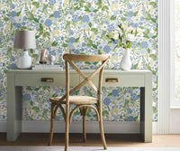 Tracy & Co Garden Party Peel & Stick Wallpaper Sample - Blue & Green