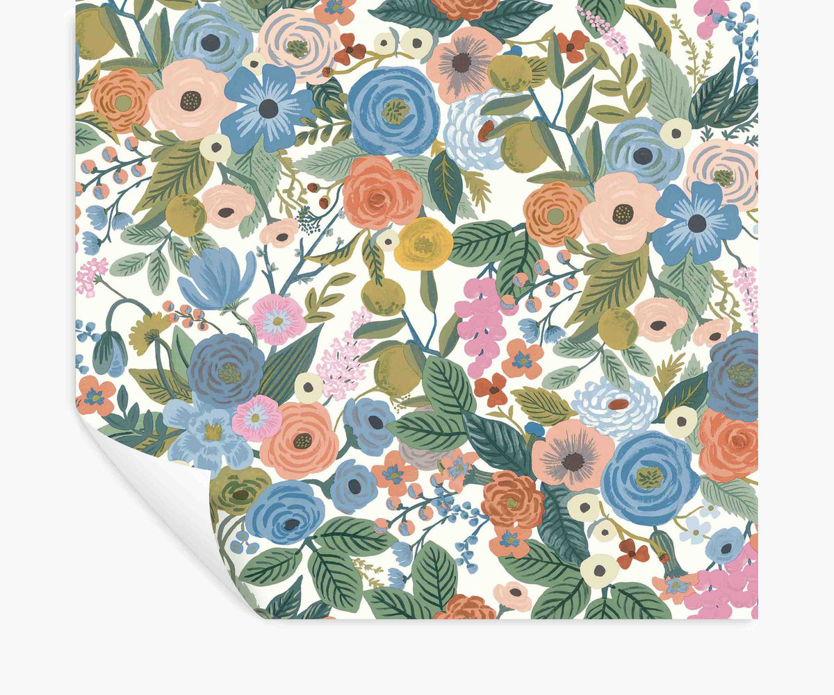 Tracy & Co Garden Party Peel & Stick Wallpaper - Cobalt Multi