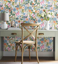 Tracy & Co Garden Party Peel & Stick Wallpaper - Cobalt Multi