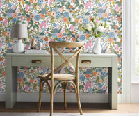 Tracy & Co Garden Party Peel & Stick Wallpaper Sample - Cobalt Multi